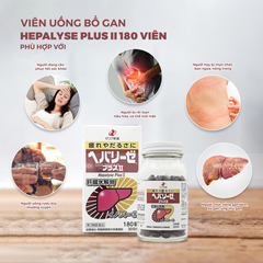 Viên Uống Bổ Gan Hepalyse Plus II 180 Viên Nhật Bản - Hỗ Trợ Chức Năng Gan, Giải Độc, Giảm Mệt Mỏi, Phục Hồi Sức Khỏe