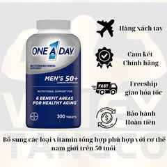 Vitamin tổng hợp One A Day Men’s 50+ - Hỗ trợ sức khỏe cho nam giới 50 tuổi, 300 viên chính hãng Bayer