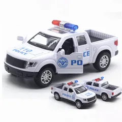 Xe Mô Hình Ô Tô Cảnh Sát Mini Kim Loại Có Đèn & Âm Thanh - Đồ Chơi Trẻ Em Chất Lượng Cao, Kích Thước 12.2cm x 5.5cm x 5.5cm