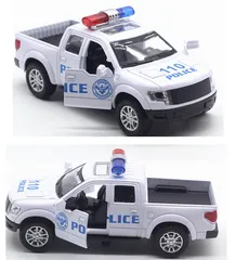 Xe Mô Hình Ô Tô Cảnh Sát Mini Kim Loại Có Đèn & Âm Thanh - Đồ Chơi Trẻ Em Chất Lượng Cao, Kích Thước 12.2cm x 5.5cm x 5.5cm