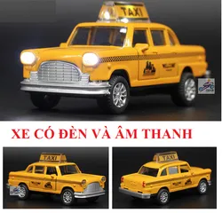 Mô Hình Xe Ô Tô Taxi Mini Tỉ Lệ 1:36 Bằng Sắt Mở Được Cửa Có Đèn Âm Thanh - Đồ Chơi Trẻ Em Chất Lượng Cao