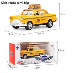 Mô Hình Xe Ô Tô Taxi Mini Tỉ Lệ 1:36 Bằng Sắt Mở Được Cửa Có Đèn Âm Thanh - Đồ Chơi Trẻ Em Chất Lượng Cao