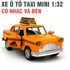 Mô Hình Xe Ô Tô Taxi Mini Tỉ Lệ 1:36 Bằng Sắt Mở Được Cửa Có Đèn Âm Thanh - Đồ Chơi Trẻ Em Chất Lượng Cao