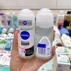 Lăn Khử Mùi Nivea Black & White Invisible Clear 50ml - Không Để Lại Dấu Vết, Lưu Giữ Mùi Hương Suốt Ngày, Sản Phẩm Chăm Sóc Cá Nhân