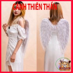 Bộ cánh lông vũ cosplay trắng cho trẻ em và người lớn - Hóa trang lễ hội, chất liệu bền và nhẹ, phụ kiện tiệc Giáng sinh, chụp ảnh sự kiện