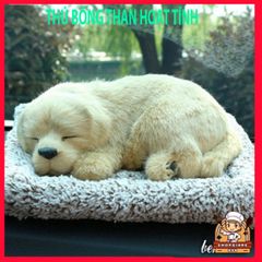 Thú Bông Cún Vàng Kem Lõi Than Hoạt Tính Khử Mùi - Phụ Kiện Ô Tô Trang Trí Khí Lọc Không Khí, Dễ Thương cho Xe Hơi và Nhà Ở