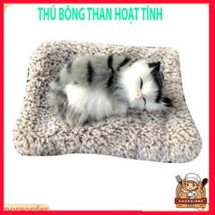 Thú Nhồi Bông Hình Mèo Con Ngủ - Lọc Không Khí Than Hoạt Tính, Phụ Kiện Ô Tô, Đồ Chơi Trẻ Em, Quà Tặng Sinh Nhật