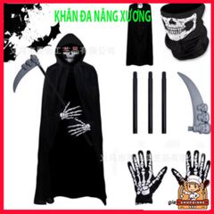 Khẩu Trang Đầu Lâu Xương - Khăn Đa Năng 50cm Vải Lanh Thoáng Mát, Tiện Dụng Cho Phượt, Dã Ngoại, Chống Nắng, Thời Trang