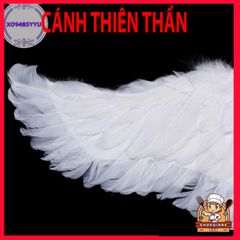 Đôi Cánh Lông Vũ Trẻ Em - Phụ Kiện Tiệc Tùng Hóa Trang Cho Bé, Cánh Thiên Thần Trắng Kèm Dây Đeo Co Dãn