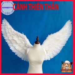 Đôi Cánh Lông Vũ Trẻ Em - Phụ Kiện Tiệc Tùng Hóa Trang Cho Bé, Cánh Thiên Thần Trắng Kèm Dây Đeo Co Dãn