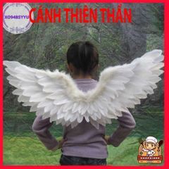 Đôi Cánh Lông Vũ Trẻ Em - Phụ Kiện Tiệc Tùng Hóa Trang Cho Bé, Cánh Thiên Thần Trắng Kèm Dây Đeo Co Dãn