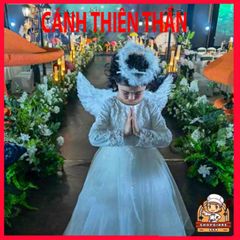 Cánh lông vũ trắng Halloween cho bé - Phụ kiện chụp hình, Cosplay, Dây buộc tóc và Đũa ma thuật - Thời trang Unisex