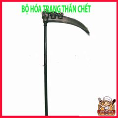Bộ Trang Phục Thần Chết Halloween - Áo Choàng, Mặt Nạ, Lưỡi Hái & Găng Tay, Hóa Trang Ma Quái Cho Tiệc Tùng