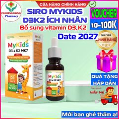 Siro Mykids D3K2 Ích Nhân - Bổ Sung Vitamin D3 và K2 Cho Trẻ, Hỗ Trợ Chắc Khỏe Xương - Lọ 20ml