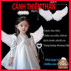 Cánh Thiên Thần cho Bé Gái - Bộ Hóa Trang Công Chúa và Hero Halloween, Lễ Tết Trung Thu - Phụ Kiện Đáng Yêu với Lông Vũ Thật