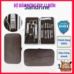 Bộ dụng cụ cắt bấm dũa móng tay chân 12 món thép không gỉ Sandrine BMT2 - Chăm sóc cá nhân cao cấp, tiện lợi cho gia đình
