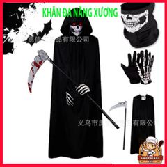 Khẩu Trang Xương Ma Đầu Lâu - Khăn Đa Chức Năng 50cm Vải Lanh Thoáng Mát Cho Phượt, Dã Ngoại, Chống Nắng