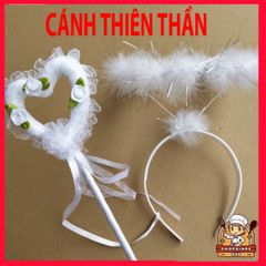 Bộ Cánh Thiên Thần Lông Vũ Trắng - Phụ Kiện Biểu Diễn Cosplay, Gậy và Băng Đô Cho Buổi Lễ Hội hoặc Chụp Ảnh