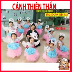 Bộ cánh lông vũ đen trắng Qurange cho người lớn và trẻ em - Món quà sinh nhật cosplay độc đáo, phụ kiện thời trang ấn tượng