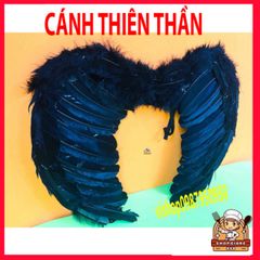 Bộ cánh lông vũ đen trắng Qurange cho người lớn và trẻ em - Món quà sinh nhật cosplay độc đáo, phụ kiện thời trang ấn tượng