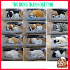 Thú bông trang trí ô tô chó mèo gấu 99% giống thật - Lõi than hoạt tính khử mùi, tạo không khí trong lành cho xe hơi