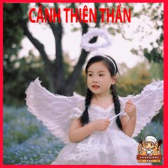 Đôi Cánh Thiên Thần Lông Vũ Trắng - Bộ Phụ Kiện Hóa Trang Công Chúa, Halloween, Trung Thu - Đồ Chơi Thời Trang Trẻ Em