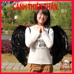 Cánh Thiên Thần Cosplay Lông Vũ Đen Trắng Cho Người Lớn và Trẻ Em - Phụ Kiện Hóa Trang Tưng Bừng Dịp Lễ Hội