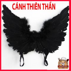 Cánh Thiên Thần Cosplay Lông Vũ Đen Trắng Cho Người Lớn và Trẻ Em - Phụ Kiện Hóa Trang Tưng Bừng Dịp Lễ Hội