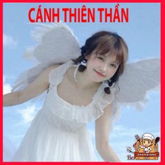 Bộ Cánh Thiên Thần Trắng Cho Bé - Cánh Lông Vũ Cosplay Dự Tiệc Hóa Trang, Nguyên Liệu An Toàn, Kèm Dây Đeo Thoải Mái