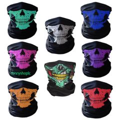 Combo 8 Khăn Đa Năng Hình Xương Sọ - Khẩu Trang Thoáng Mát Vải Cotton Cho Phượt, Dã Ngoại - 8 Màu Sắc Thời Trang