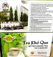 Trà khổ qua Hùng Phát - Hỗ trợ cải thiện đường huyết, tăng cường sức đề kháng, 25 gói x 2g, trà thảo mộc tự nhiên cho người tiểu đường