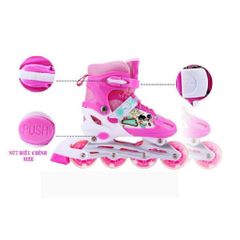 Giày Patin Thể Thao Bánh Đèn Flash - Giày Trượt Cho Trẻ Em & Người Lớn Kèm Bảo Hộ Tay, Đầu Gối, Dễ Dàng Điều Chỉnh Kích Cỡ