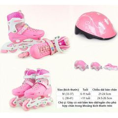 Giày Patin Trẻ Em Đường Phố - Giày Patin Sport Có Đèn Flashing, Bộ Bảo Hộ & Ba Lô - Cho Nhóc Từ 6 Đến 11 Tuổi