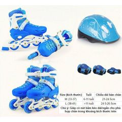 Giày Patin Trẻ Em Đường Phố - Giày Patin Sport Có Đèn Flashing, Bộ Bảo Hộ & Ba Lô - Cho Nhóc Từ 6 Đến 11 Tuổi