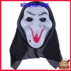 Mặt Nạ Scream Halloween - Phụ Kiện Thời Trang Đen Hood Ma Mặt Đáng Sợ Cho Các Dịp Kinh Hoàng và Nhập Vai