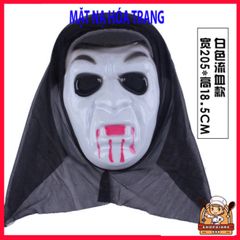 Mặt Nạ Scream Halloween - Phụ Kiện Thời Trang Đen Hood Ma Mặt Đáng Sợ Cho Các Dịp Kinh Hoàng và Nhập Vai