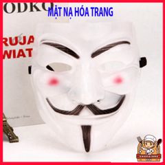 Mặt Nạ Hacker Chúa Anonymous Cực Ngầu - Phụ Kiện Thời Trang Cosplay Halloween - Màu Vàng, Bạc, Đen, Trắng