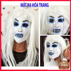 Mặt Nạ Da Quỷ Tóc Trắng - Phụ Kiện Halloween Hóa Trang Thú Vị Cho Trung Thu và Các Sự Kiện Lễ Hội
