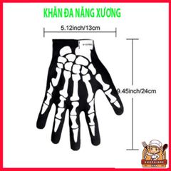 Khẩu Trang Xương Ma Đầu Lâu Đa Năng - Khăn Che Nắng, Chống Bụi Vải Lanh Thoáng Mát 50cm, Phượt và Dã Ngoại