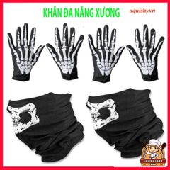 Khẩu Trang Xương Ma Đầu Lâu Đa Năng - Khăn Che Nắng, Chống Bụi Vải Lanh Thoáng Mát 50cm, Phượt và Dã Ngoại
