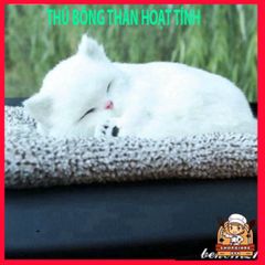 Gối ôm mèo trắng lông mềm - Thú bông than hoạt tính khử mùi, lọc khí xe ô tô cho không gian thoải mái và dễ chịu.