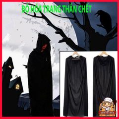 Áo Choàng Halloween Thây Ma Thần Chết - Scream với Mặt Nạ Đầu Lâu Xương Độc Đáo, Trang Phục Hóa Trang 120cm cho Tiệc Tùng, Sự Kiện Khác