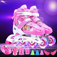 Giày Patin Thời Trang Có Đèn LED 8 Bánh - Tặng Bộ Bảo Hộ và Phụ Kiện Cho Bé Trên 3 Tuổi, Năng Động và An Toàn