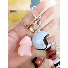Móc Khóa Con Ciu Dễ Thương Kèm Mũ Bảo Hiểm Ngẫu Nhiên - Phụ Kiện Thời Trang Chất Lượng, Hàng Có Sẵn CLM-668