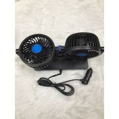 Quạt đôi trên ô tô 12V/24V - Quạt gió êm ái đường kính 10cm, có thể xoay 180º, nhiều gió, phụ kiện xe hơi tiện lợi