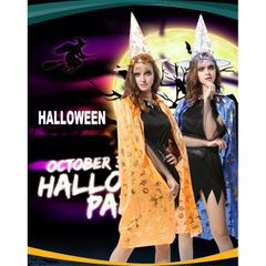 Bộ đồ phù thủy Halloween xinh xắn - Mũ và áo choàng 5 màu phong cách thời trang - Trang phục tiệc tùng phong cách nữ