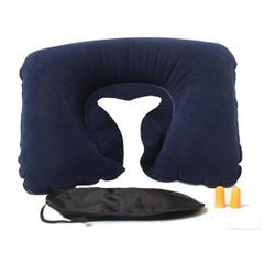Gối Hơi Du Lịch Tặng Bịt Mắt Bịt Tai - Bộ 3 Trang Bị Ngủ Ngon Cho Chuyến Đi Dài Hạn, Tiện Dụng Cho Văn Phòng, Ô Tô, Máy Bay