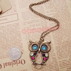 Dây chuyền mặt cú mèo đính đá pha lê nhân tạo sang trọng dành cho nữ - Trang sức cổ điển đẹp mắt, quà tặng hoàn hảo