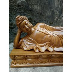 Tượng Phật Nằm Niết Bàn Gỗ Bách Xanh 40x20x12cm - Mỹ Nghệ Đặc Trưng, Quà Tặng Tâm Linh, Trang Trí Nhà Cửa