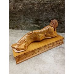 Tượng Phật Nằm Niết Bàn Gỗ Bách Xanh 40x20x12cm - Mỹ Nghệ Đặc Trưng, Quà Tặng Tâm Linh, Trang Trí Nhà Cửa